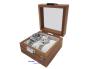 Preview: Uhrenkoffer Uhrenbox Schmuckkoffer Schmuckkasten mit Glasdeckel für 2 Uhren